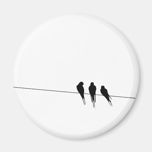 Silhouette von Blackbirds auf Wire Magnet (Vorne)