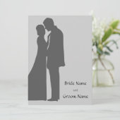 Silhouette von Braut und Bräutigam Einladung (Stehend Vorderseite)