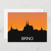 Silhouette von Brünn, Sonnenuntergang im Sommer Postkarte (Vorne/Hinten)