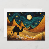 Silhouette von Camel in der Wüste Postkarte (Vorne/Hinten)