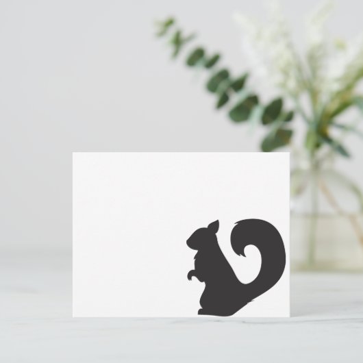 Silhouette von Eichhörnchen Postkarte (Stehend Vorderseite)