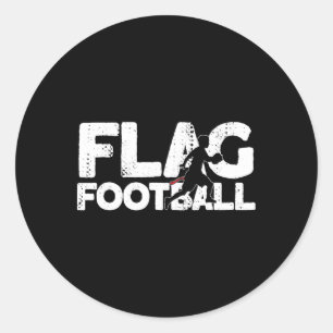 Silhouette von Flaggenfußball Runder Aufkleber