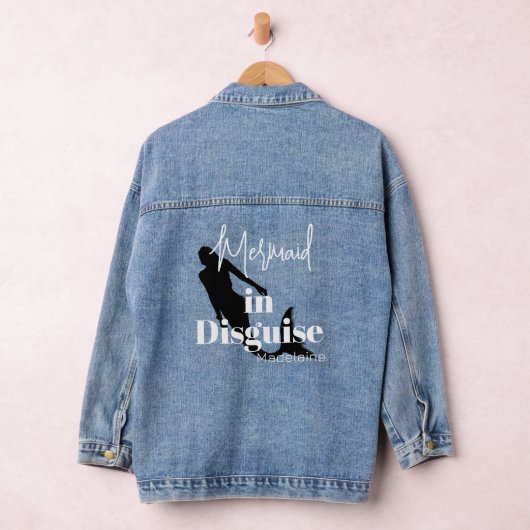 Silhouette von Frauen Zitat von Meerjungfrau Jeansjacke (Hangar)