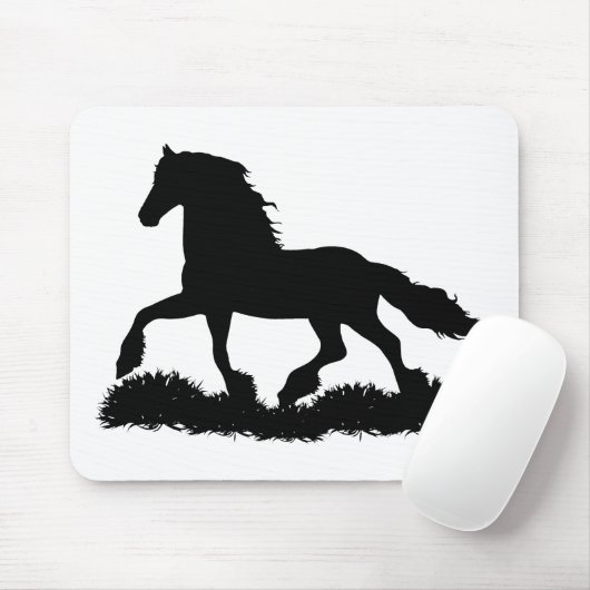 Silhouette von Friesen, Hengst Mousepad (Mit Mouse)