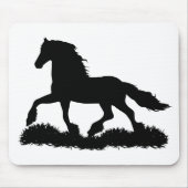 Silhouette von Friesen, Hengst Mousepad (Vorne)