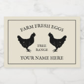 Silhouette von frisch gezüchteten Hühnern Lebensmitteletikett (Einzelnes Label)