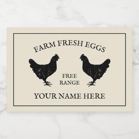 Silhouette von frisch gezüchteten Hühnern Lebensmitteletikett (Einzelnes Label)