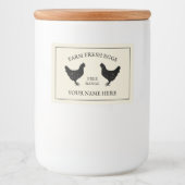 Silhouette von frisch gezüchteten Hühnern Lebensmitteletikett (Vorderseite)