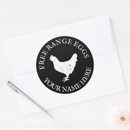 Silhouette von frisch gezüchteten Hühnern Runder Aufkleber (Umschlag)