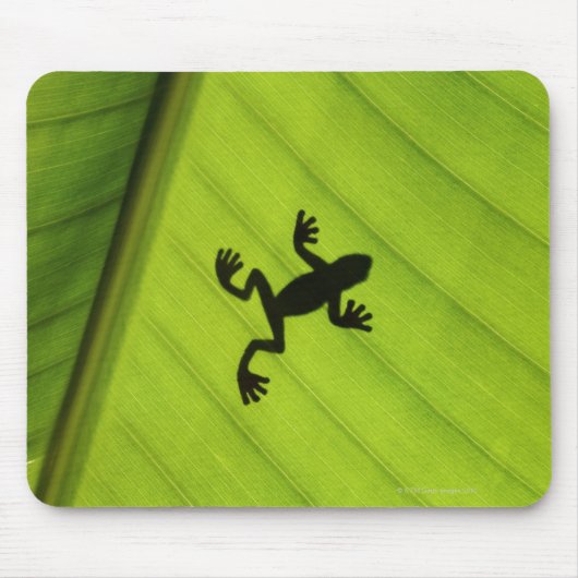 Silhouette von Frosch durch Bananenblatt Mousepad (Vorne)