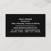 Silhouette von Gletscherdrossel, Drohnenpilot Visitenkarte (Rückseite)