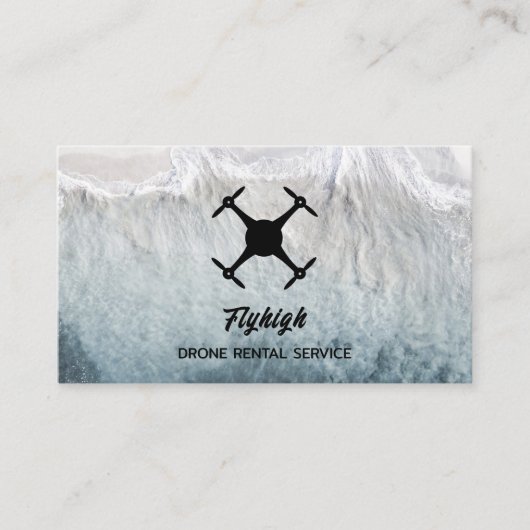 Silhouette von Gletscherdrossel, Drohnenpilot Visitenkarte (Vorderseite)