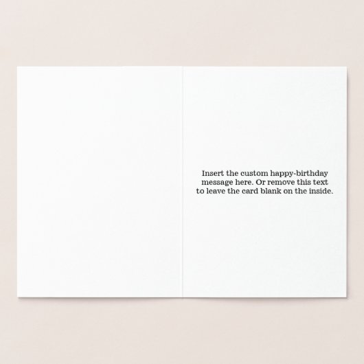 Silhouette von Gold Foil Bicycle + Happy Birthday Folienkarte (Innenseite)