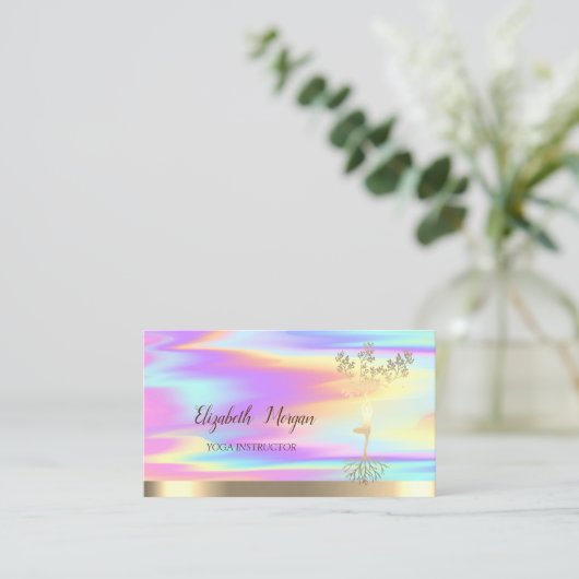 Silhouette von Goldbaumen, Holografie Visitenkarte (Stehend Vorderseite)