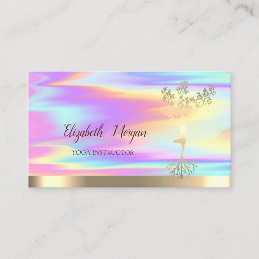 Silhouette von Goldbaumen, Holografie Visitenkarte (Vorderseite)