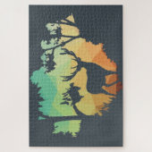 Silhouette von Hirschen im Friedlichen Wald beobac Puzzle (Vertikal)