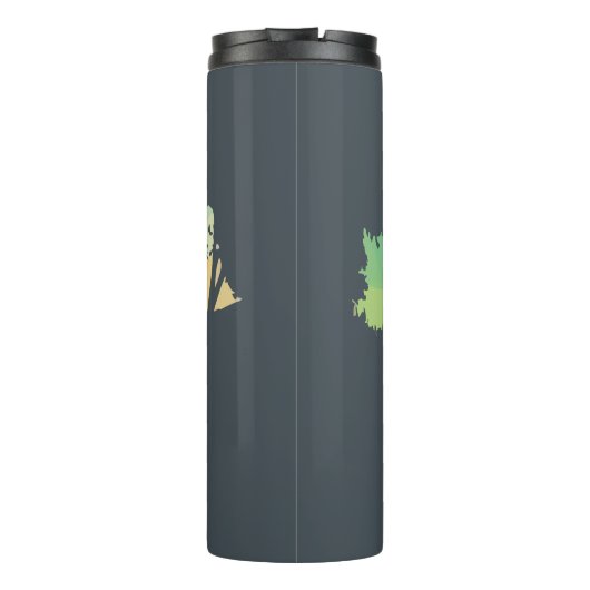 Silhouette von Hirschen im Friedlichen Wald beobac Thermosbecher (Rückseite)