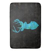 Silhouette von Hirschen in Blau und Grün Badematte (Vorderseite Vertikal)