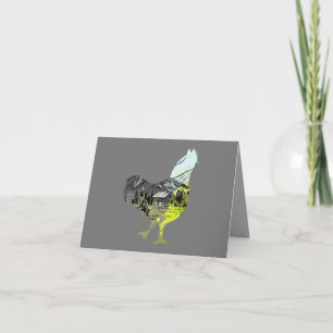 Silhouette von Hühnern mit Bauerndesign in BLANK Karte