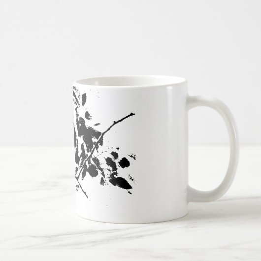 Silhouette von Hummingbird und Baumzweigen Kaffeetasse (Rechts)