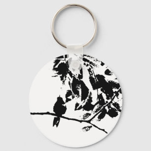 Silhouette von Hummingbird und Baumzweigen Schlüsselanhänger