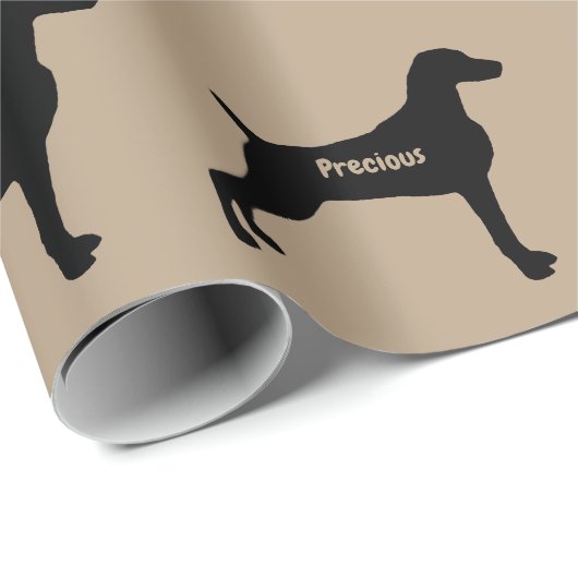 Silhouette von Hunden mit individueller Weimaraner Geschenkpapier (Rolleneckpunkt)
