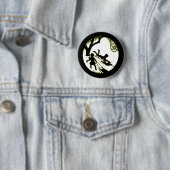 Silhouette von Kindern, die mit ihrem Hund Schlitt Button (Beispiel)