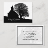 Silhouette von Kirche und Baum, Christlich Visitenkarte (Vorne/Hinten)