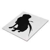Silhouette von Labrador Retriever mit Fasan Fliese (Seite)
