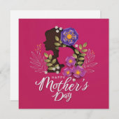 Silhouette von Mama- und Kindermüttern Feiertagskarte (Vorne/Hinten)