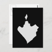 Silhouette von Mann und Frau in Liebe Postkarte (Vorne/Hinten)