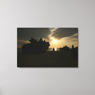 Silhouette von Marinen Leinwanddruck