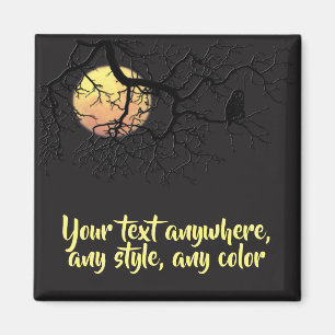 Silhouette von Mond und Schalen Magnet