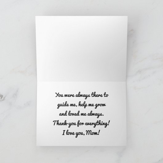 Silhouette von Mutter und Kind Karte (Innenseite)