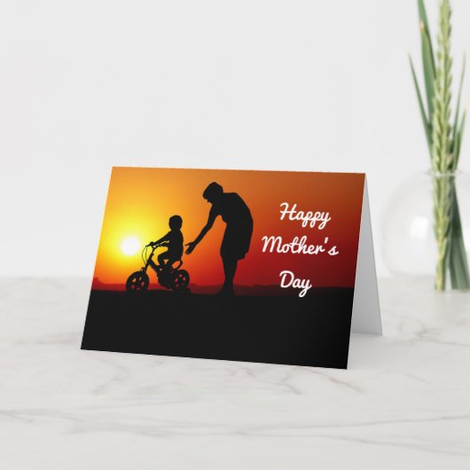 Silhouette von Mutter und Kind Karte (Vorderseite)