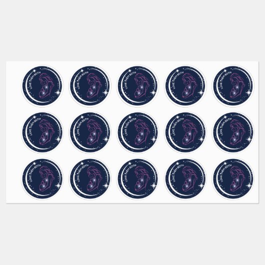 Silhouette von Mutter und ungeborenem Kind Etiketten (Blatt)