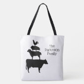 Silhouette von Nutztieren Tasche (Rückseite)