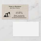 Silhouette von Ölbohrinseln Visitenkarte (Vorne/Hinten)