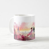 Silhouette von Paaren in Verheirateter Wasserfarbe Kaffeetasse (Vorderseite Links)