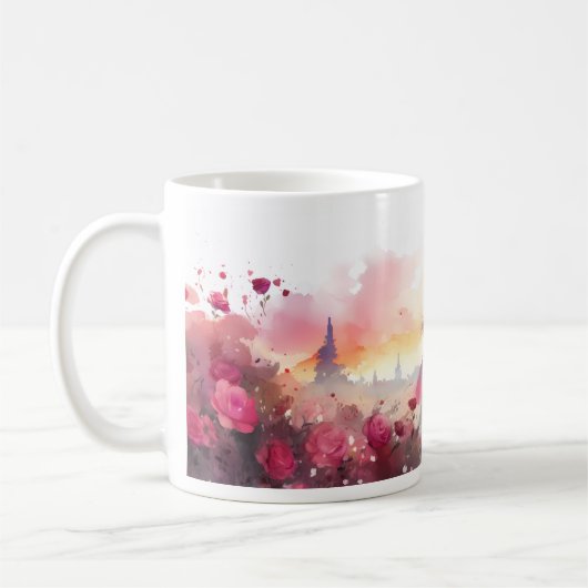 Silhouette von Paaren in Verheirateter Wasserfarbe Kaffeetasse (Links)