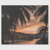 Silhouette von Palmen während der goldenen Stunde Geschenkpapier (Flach)