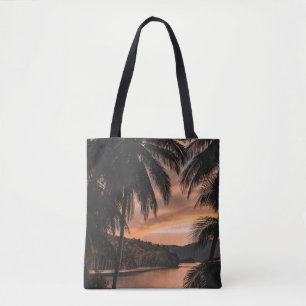 Silhouette von Palmen während der goldenen Stunde Tasche