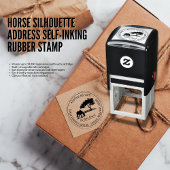 Silhouette von Pferden Briefmarke mit selbstfarben Permastempel