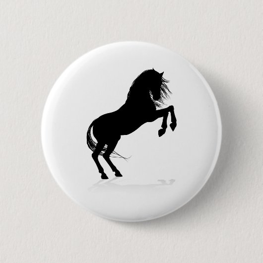 Silhouette von Pferden Button (Vorderseite)
