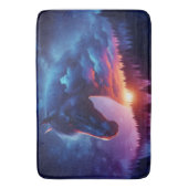 Silhouette von Pferden in einer sonnigen Waldlands Badematte (Vorderseite Vertikal)