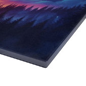 Silhouette von Pferden in einer sonnigen Waldlands Schneidebrett (Ecke)