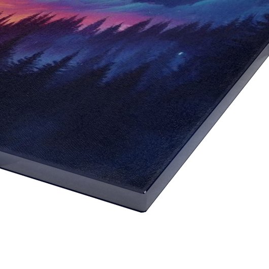 Silhouette von Pferden in einer sonnigen Waldlands Schneidebrett (Ecke)