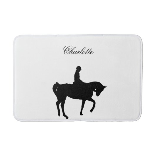 Silhouette von Pferden und Fahrern Badematte (Vorderseite)