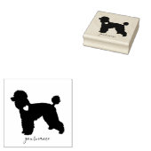 Silhouette von Poodle Hund mit Herz am Nacken Gummistempel (Stempel)
