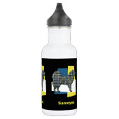 Silhouette von Samoyed Pet Hund Gelb & Blau Grill Edelstahlflasche (Rechts)